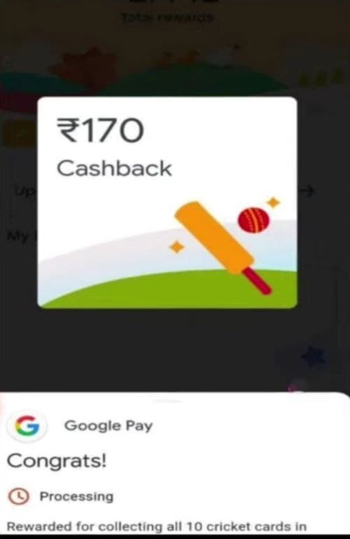 Proof of Google Play gully cricket offer 